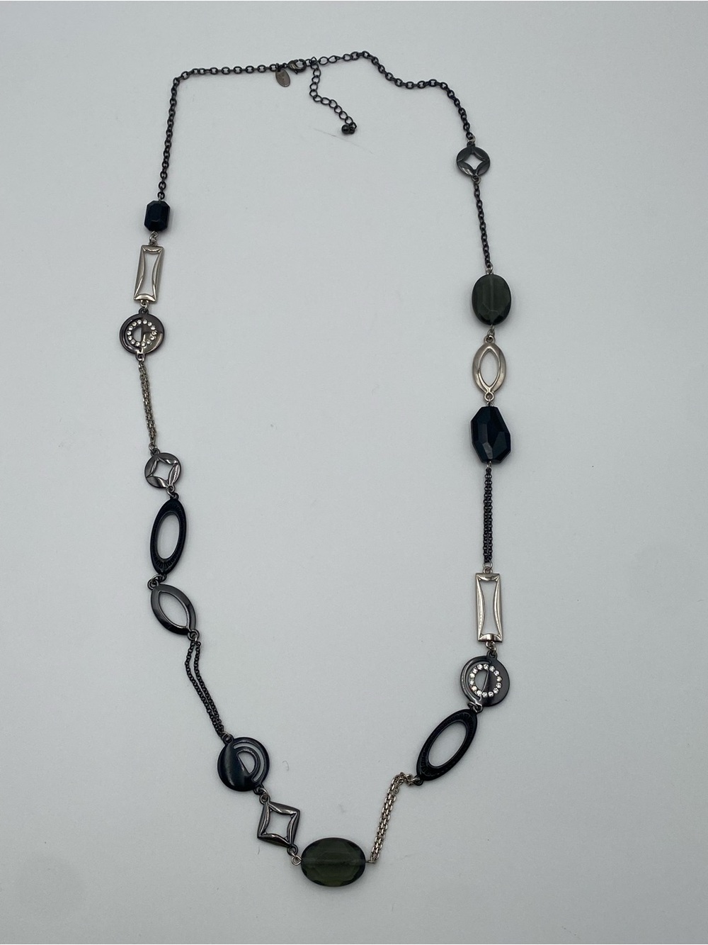 Long Mixed-Metal & Black Bead Necklace - Women Jewelry